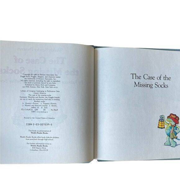 Fraggle Rock Book Hard Cover Childrens Vintage 80s Case Of The Missing Socks - Picture 5 of 6